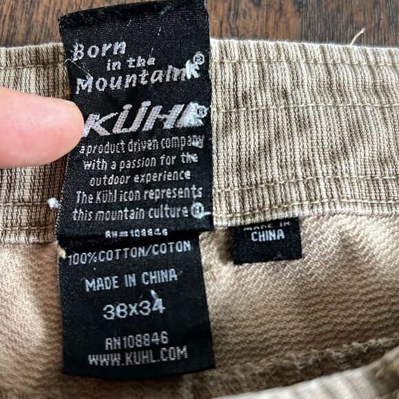 Kuhl Double Knee 100% cotton Canvas Work Pants Men 38×34 brown/camel GUc - Picture 4 of 8